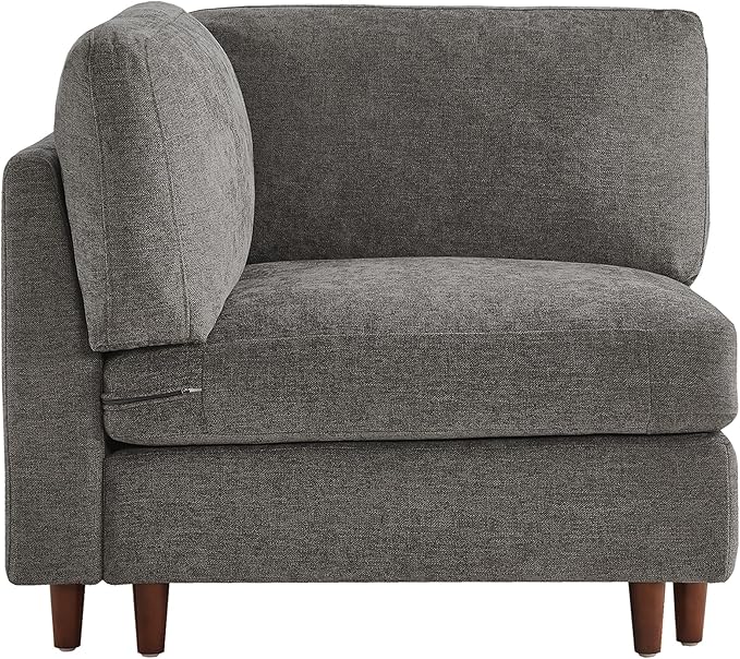 CHITA Modern Down Filled Upholstered Middle Corner Sectional for Modular Couch Grey