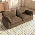 Oversized Couch Loveseat Sofa with 2 Pillows Modern 2 Seat Cloud Sofas with Extra Wide and Deep Cushions 2 Seater Sofa Couch for Living Room Office Brown 82.67 L
