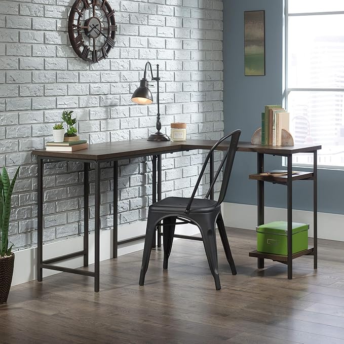 Sauder North Avenue L-Shaped Desk Smoked Oak Finish