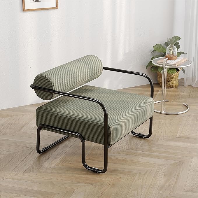 Living Room Iron Sofa Chair Lazy Individual Chair Balcony Leisure Chair (Color: Brown)