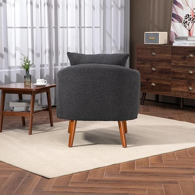 Wood Frame Armchair Modern Accent Chair Lounge Chair for Living Room