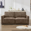 77.4 Chenille Modular Loveseat Oversized Upholstered 2 Seater Sectional Sofa with Thickened Cushions Easy Assembly Modern Comfy Love Seat Couch for Living Room Brown