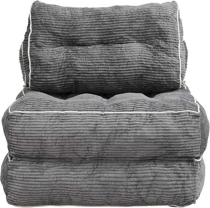 Ball &amp Cast Folding Sofa Bed Futon Couch Bed with Pillow and Backrest Convertible Sleeper Chair Comfy Floor Sofa for Living Room BedroomGray