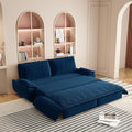 3 in 1 Convertible Queen Sleeper Sofa Bed Comfy Pull Out Futon Couch Bed 73.2 Modern Velvet Recliner Loveseat Sofa Multi-Functional Blue Cloud Couch for Living RoomApartmentOffice (Blue 73.2)