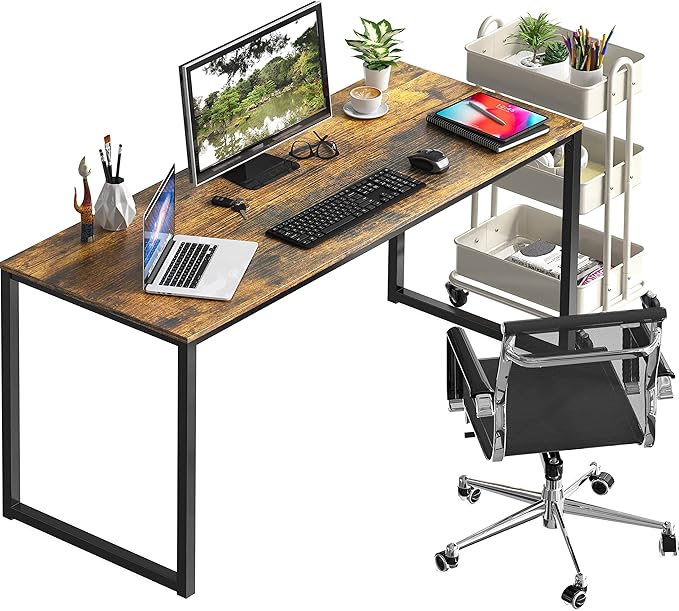 SHW Mission 48-Inch Home Office Computer Desk Rustic Brown