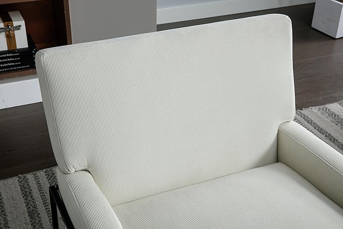 Accent Chair - Modern Industrial Slant Armchair with Metal Frame - Premium High Density Soft Single Chair for Living Room Bedroom