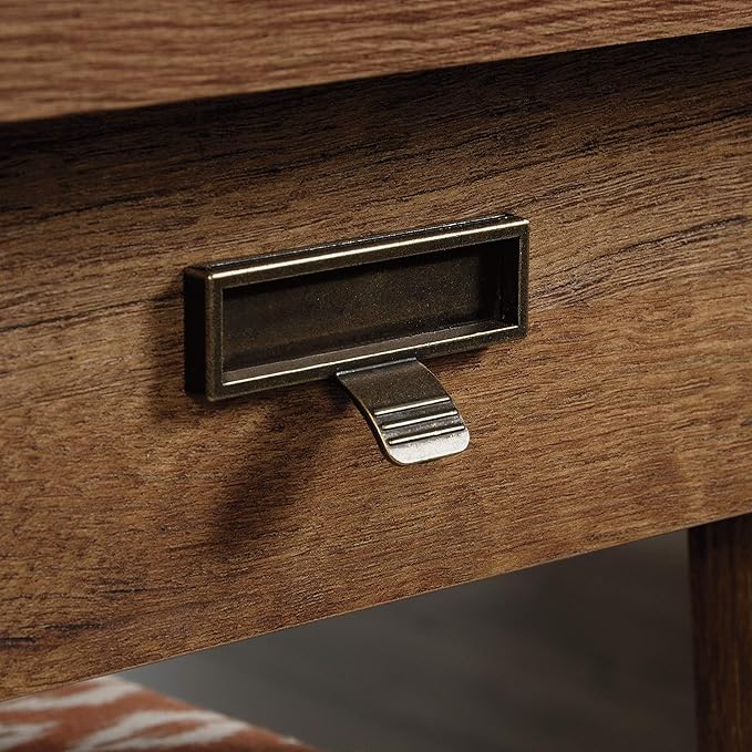 Sauder Trestle Executive Desk with Filing Home Office Desk with Storage Vintage Oak Finish