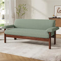 Christopher Knight Home Vincenzo Berber Fleece Sofa Upholstered Loveseat Soft Pillow Armchair Rubberwood Legs Couch 72.8 Loveseat Large Couch Chair Reading Sofa for Living Room Home Rest Green