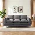 Christopher Knight Home Vincenzo 79.5 Sectional Sofa 3 Seater Couch Chenille Upholstered Sofa Chair Metal Legs Couch Dual-Layer Cushions Armchair Comfort Seating for Reading Living Room Gray
