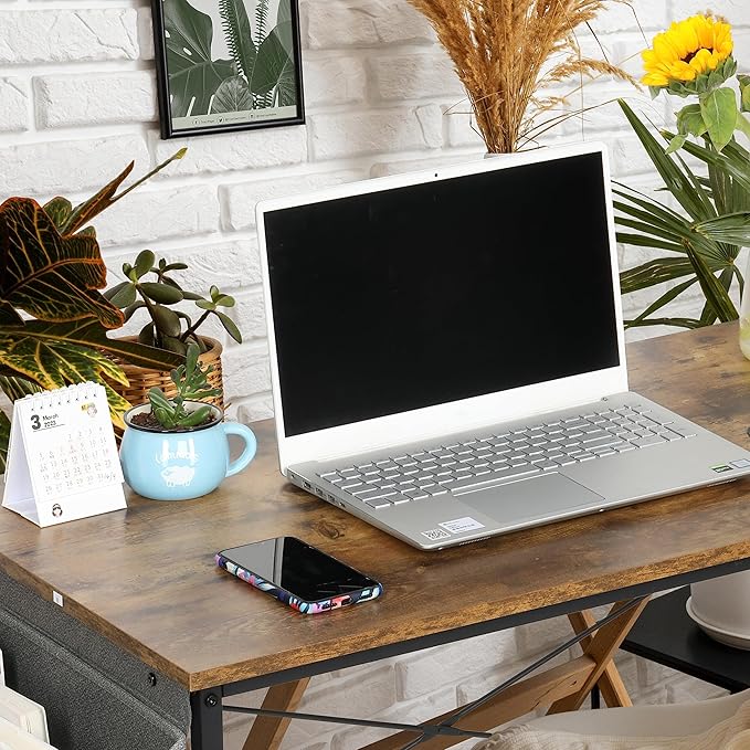 YSSOA Computer Desk Modern Simple Style Desk for Home Office Study Student Writing Desk Vintage Wooden Desk Brown 47 Inch