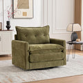 360° Swivel Accent Chair36.22” Swivel ArmchairSquare Accent Barrel Chair with Side Pockets - Upholstered Comfy Single Sofa Chair for Living Room Bedroom Reading Nook (Green)