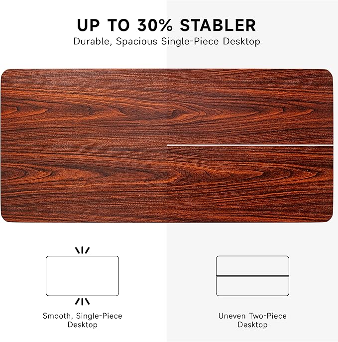 BIZUM Whole-Piece Particle Board Table Top Wood Countertop for Standing Desk DIY 63x28x1 Inch Mahogany Desk Top