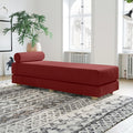 Jaxx Alon Daybed - Fold-Out Sleeper Chaise with Premium Memory Foam Queen-Size Mattress - Made in The USA - Berry Red