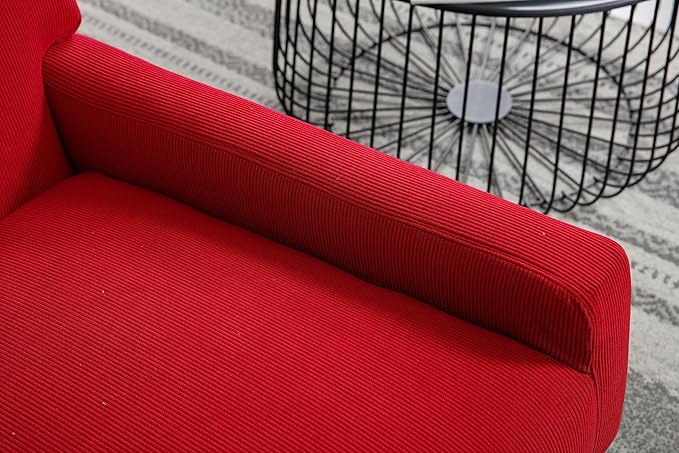 Accent Chair - Modern Industrial Slant Armchair with Metal Frame - Premium High Density Soft Single Chair for Living Room Bedroom