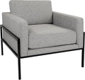HomePop Modern Metal Frame Accent Chair|Homepop Home Décor|Accent Chairs for Living Room &amp Bedroom - Sustainable Gray Woven