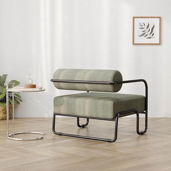 Living Room Iron Sofa Chair Lazy Individual Chair Balcony Leisure Chair (Color: Brown)