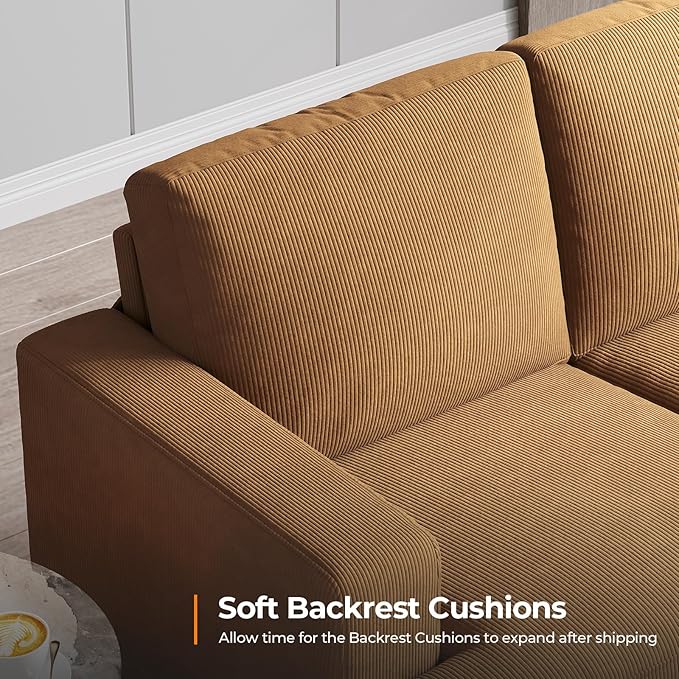 Fadware Sofa Couch 3 Seater Sofa with Suppleness Armrests Fabric Deep Seat Sofa with Upholstered Cushion&amp Backrests Modern Comfy Couch for Living Room Apartment