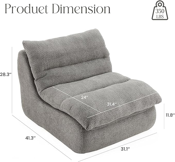 STARY Upholstered Accent Sofa Modern Armchair with Soft Cushioned Seat Stylish Sofa for Living Room Bedroom or Office