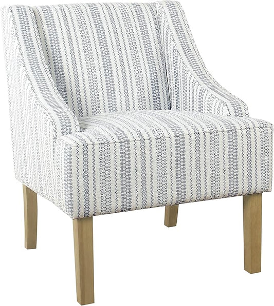 HomePop Swoop Arm Accent Chair Ivory Stripe