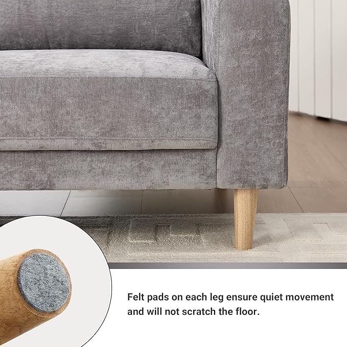 Tbfit 84 L-Shaped Sectional Sofa Comfy Upholstered Couch with Chaise Modern Fabric Living Room Furniture for Home Office Light Gray