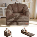 MAXYOYO Folding Sofa Bed with Backrest Boneless Fold Out Couch Bed with Handle 2 in 1 Convertible Bean Bag Chair to Floor Sofa Lounger Comfy Folding Couch for Bedroom &amp Living Room Brown