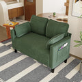 48 Corduroy Loveseat Sofa Small Couches for Living Room Green Couch for Bedroom Apartment Dorm 2 Seater Mini Sofa with Side Pocket High Rebound Sponge Cushion Easy Assembly (Green)