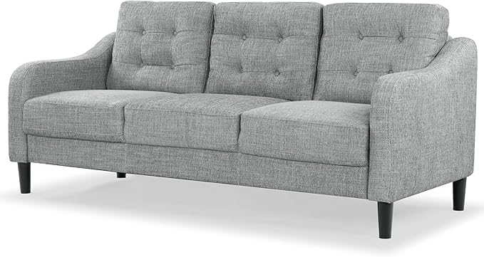 SAFAVIEH Couture Furniture Collection Nathaniel Grey Tufted 3-Seater Sofa