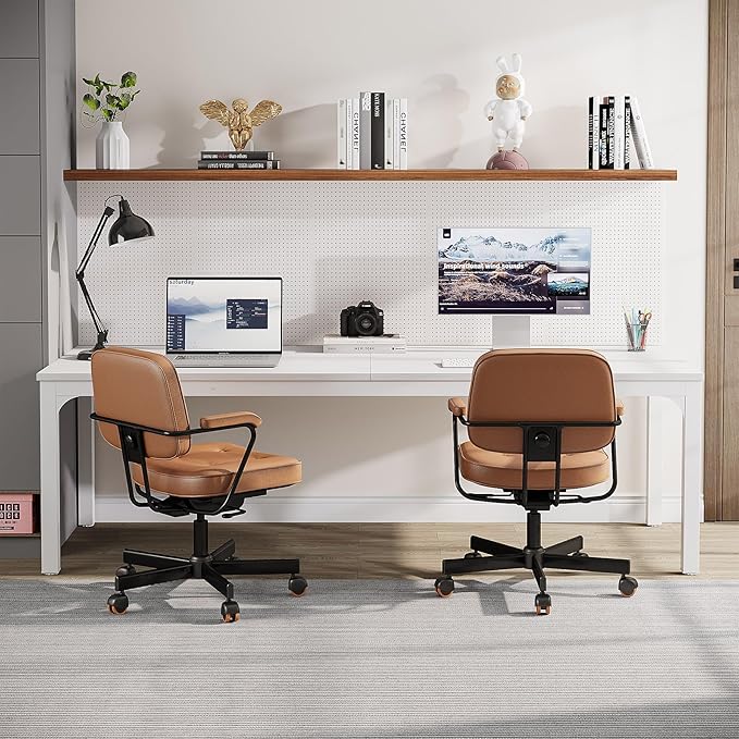 Tribesigns 2-Person Home Office Desk 78.7 Extra Long Computer Desk Double Workstation for Home Office Work Desk for Two People (White)