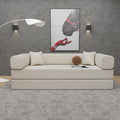 Convertible Couch Sofa Bed Foldable Floor Sleeper | Upgraded ALL High-Density 35D Foam | Fold Out Deep Seat Couch | King Size | Compression Sofa Sleeper for Living Room Bedroom | Corduroy Beige