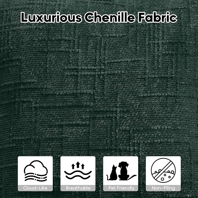 108” Modular L-Shaped Sectional Sofa Couch with Deep Seat Compressed Chenille Boneless Cloud Couch with Tufting for Living Room No Assembly Required (Dark Green Left Facing Chaise)
