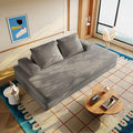 Folding Convertible Sofa Bed 86.6 Inch Chenille Boneless Couch Loveseat Sleeper with Pull Out Bed DIY Floor Sofa Futon Couchs for BedroomLight Gray