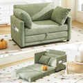 51 Convertible Loveseat Sofa Bed 2-in-1 Folding Sofa Bed with 2 Pillow for Small Spaces Modern Loveseat Compact Sleeper Couch for Apartment Living Room &amp Guest Room (Light Green)