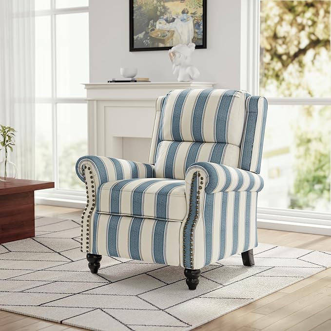 Recliner Chair Modern Pushback Armchair with Adjustable Backrest &amp Footrest for Bedroom Living Room