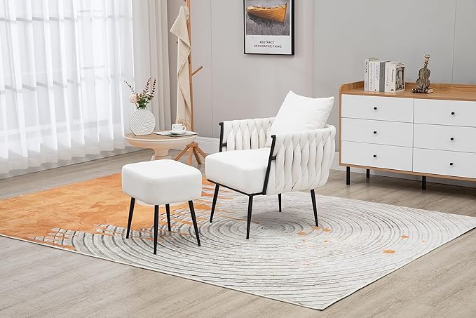 Velvet Accent Chair Modern Upholstered Armchair Tufted Chair with Metal Frame Single Leisure Chairs for Living Room