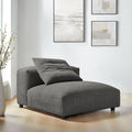 Modway Solace Modular Sofa Armless Chair in Charcoal - Oversized Lounge Chair with Fabric Upholstery - Comfy Single Sectional Sofa Chair - Modern Accent Lounge Chair for Living Room