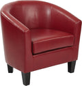 OSP Home Furnishings Ethan Tub Accent Chair with Dark Espresso Wood Legs Cranberry Faux Leather
