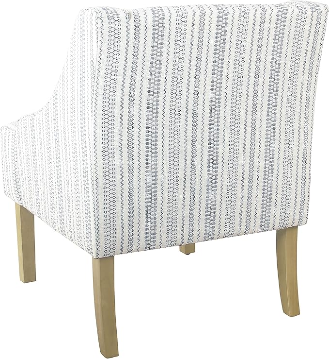HomePop Swoop Arm Accent Chair Ivory Stripe