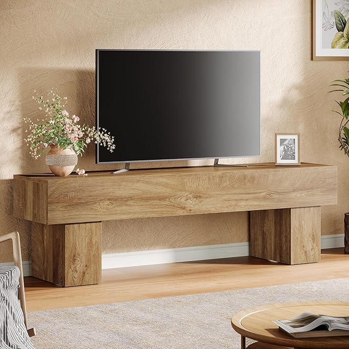 Tribesigns 63 TV Stand Farmhouse Entertainment Center Low TV Console Table for Living Room Long Media Console Television Stands for 55/60/65 Inch TV