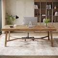 Tribesigns 71-Inch Executive Desk Farmhouse Office Computer Desk with Sturdy Leg Structure Rectangular Writing Table Business Furniture for Home Office Natural