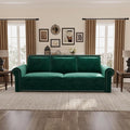 Eafurn 93.7 King Size Pull Out Sofa Bed 3-in-1 Convertible Sleeper Sofa Couch Bed with Nailhead Decor and Rolled Arms Velvet Oversized Chesterfield Loveseat Chaise Lounge