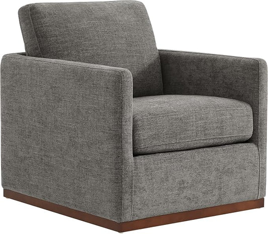 CHITA Swivel Accent Chair FSC Certified Mid Century Modern Arm Chair for Living Room and Bedroom Fully Assembled Grey