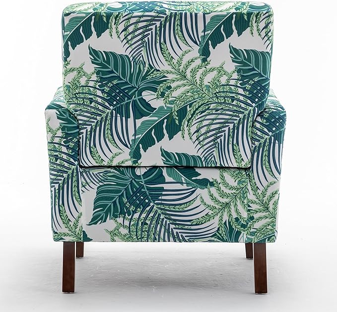 Contemporary Accent Arm Chair with Birch Wood Frame and Velvet Upholstery Armchair for Office and Living Room Decor Removable Cushions 01 Printed Fabric