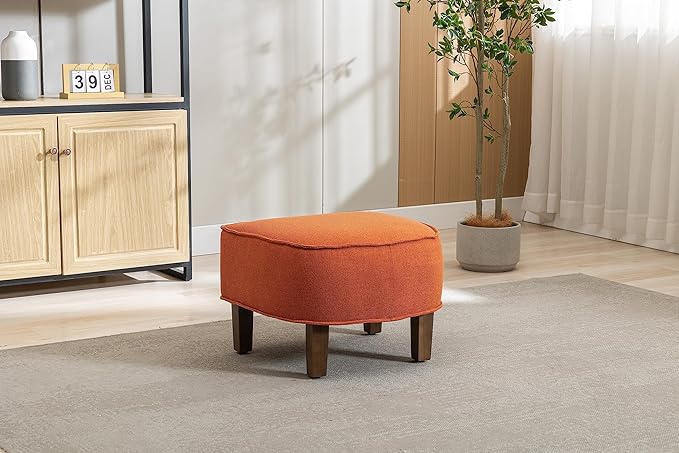 Accent Chair with Ottoman Mid Century Modern Barrel Chair Upholstered Club Tub Round Arms Chair for Living Room