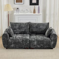 81.5 Chenille Love Seat Sofa 2 Seater Modular Sectional Couch with Deep Seat Solid Wood Legs Cloud Couch for Bedroom Living Room Mid Century Modern Loveseat Tufted Sofa Grey