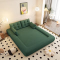 78.7 Folding Sofa Bed Queen Foldable Floor Futon Sofa Sleeper Convertible Boneless Mattress Loveseat Cloud Couch for Home Living Room Bedroom Lounge Apartment and Small Spaces Green Teddy