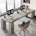 Tribesigns 86-Inch Wood Two-Person Office Desk Modern Double Computer Desk Extra Long Workstation Table for Home Office