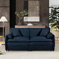 Oversized Chenille Loveseat Sofa 76” Comfy 2 Seater Couch with Deep Seat Modular Love Seat Couch for Living Room Bedroom Apartment Easy Assembly Small Cloud Couch Blue