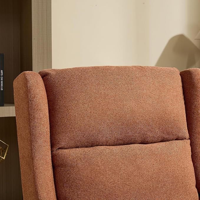 26.18 Wide Modern Accent ChairPolyester Blend High Back Reading ChairUpholstered Armchair Club ChairSingle Sofa with Wood Legs for Living RoomBedroomReading RoomOfficeOrange