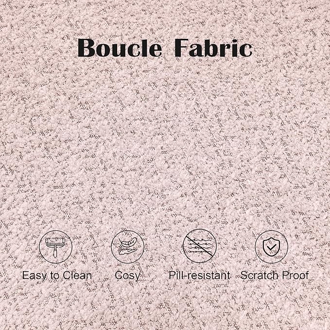 144 Sectional Couches for Living Room Comfy U-Shaped Cloud Couch with Chaise Lounge Modern Deep Seat Boneless Sofa No Assembly Required (Boucle Pink)