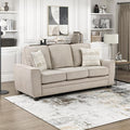 Lexicon Chenille Fabric Upholstered Sofa with 2 Pillows with Track Arms Reversible Back and Seat Cushions Removable Cushion Covers Comfy Couch for Living Room/Office/Waiting Room Taupe